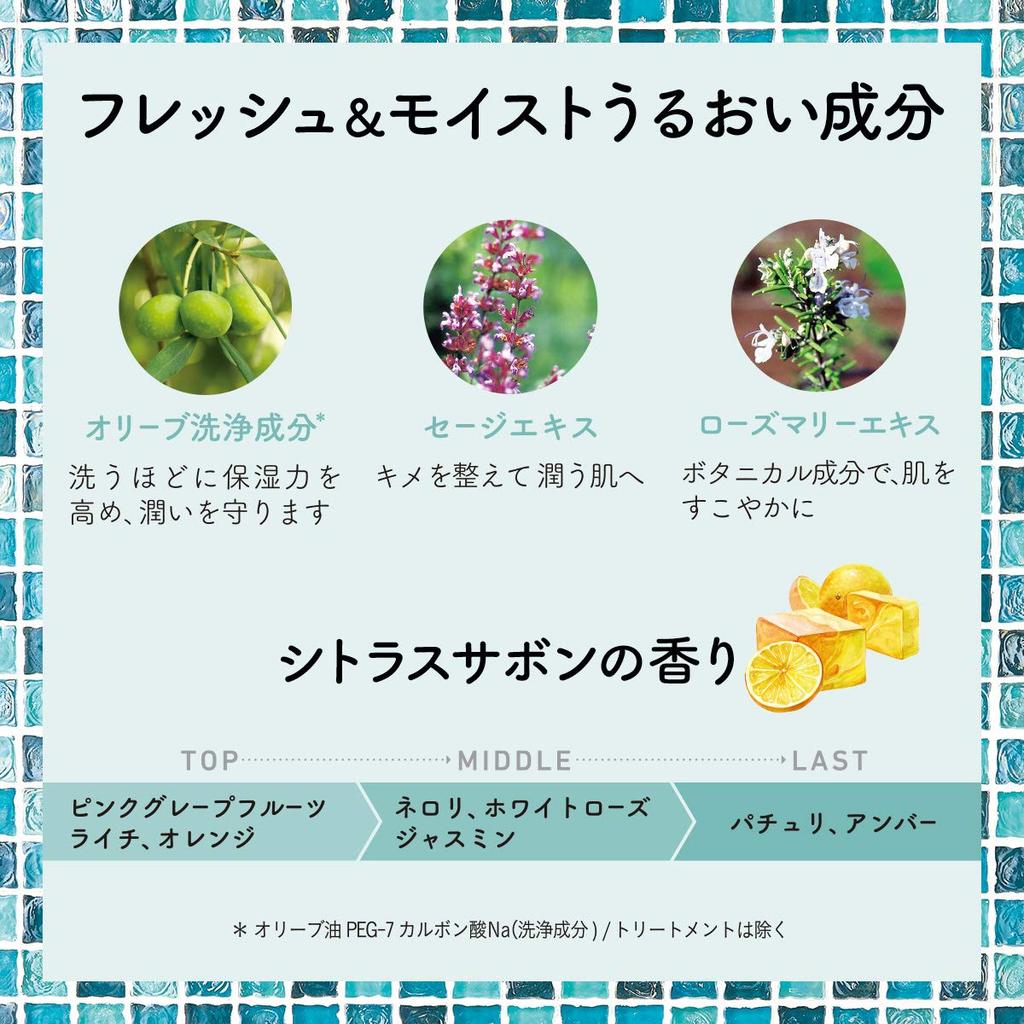 Diane Botanical Foam Body Soap Soap Large Capacity 700ml Yet Diane Botanical Refresh Moist Refill [Citrus Scent] [Refreshing Moisturizing] &