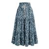 Kvinners Ruffled Spring Uformelt langt skjørt Ensfarget skjørt Retro plissert skjørt