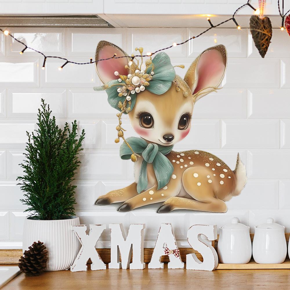 Christmas Atmosphere Decoration Deer Bedroom Living Room Home Wall Beautification Stickers
