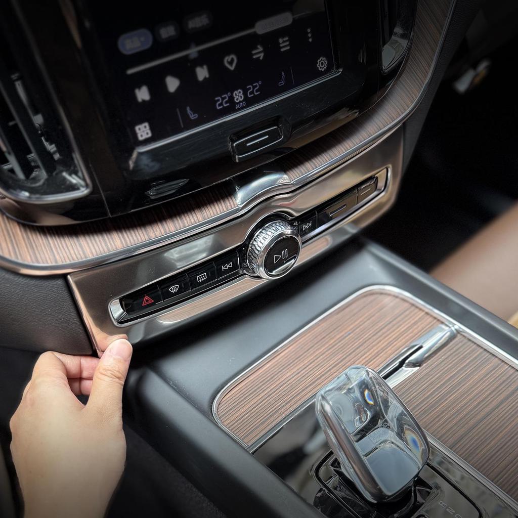 Volvo Center Console Knob Trim: Decorative Interior Sticker for 18-26 Models