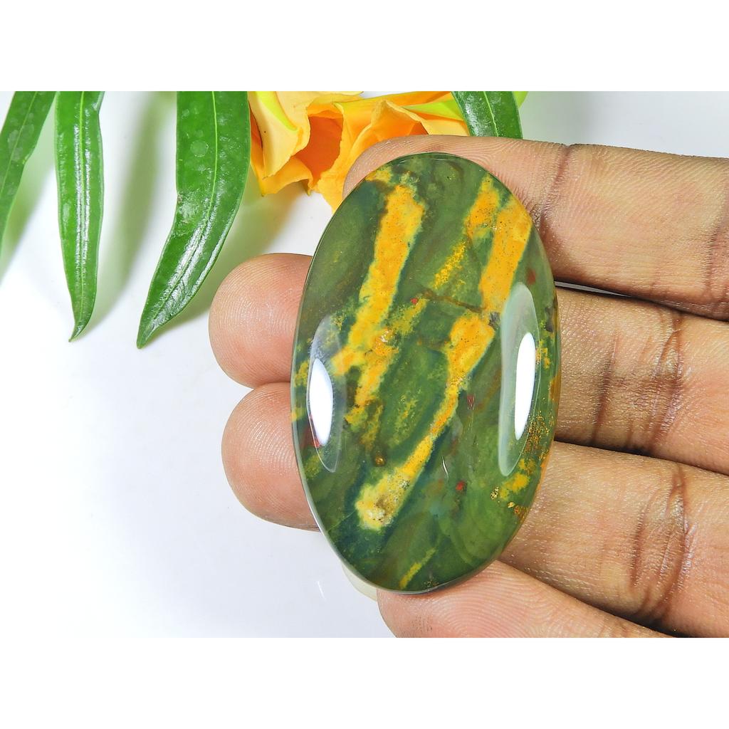 Pierre de Sang Naturelle Rouge Africaine Fait Main Vintage Ovale Pierre Précieuse 30X51X07MM SK-930