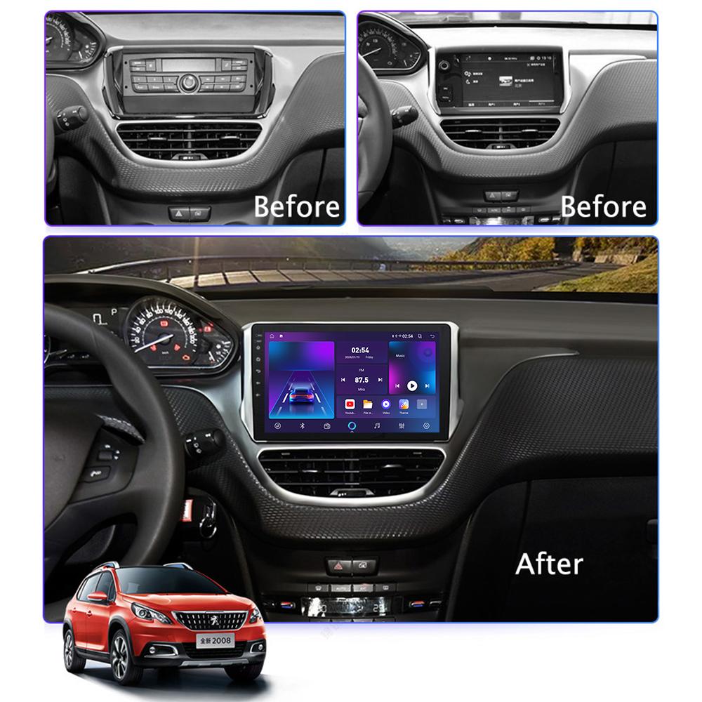 Android Carplay Car Radio For Peugeot 2008 208 2012-2018 Multimedia Player Head Unit Stereo GPS Navigation BT WIFI 4+64GB