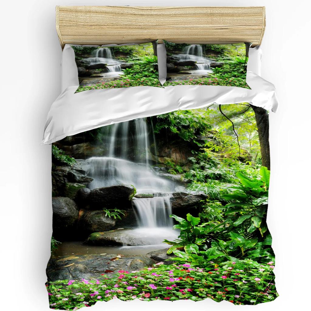Jungle Lantern Purple Flower Nature Duvet Cover 3pcs Bedding Set Home Textile Quilt Cover Pillowcases Room Bedding Set No Sheet