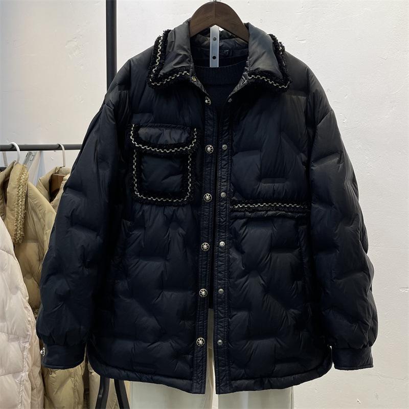 Xiaoxiangfeng down  women's medium and long 2024 winter new fashionable foreign-style white duck down warm