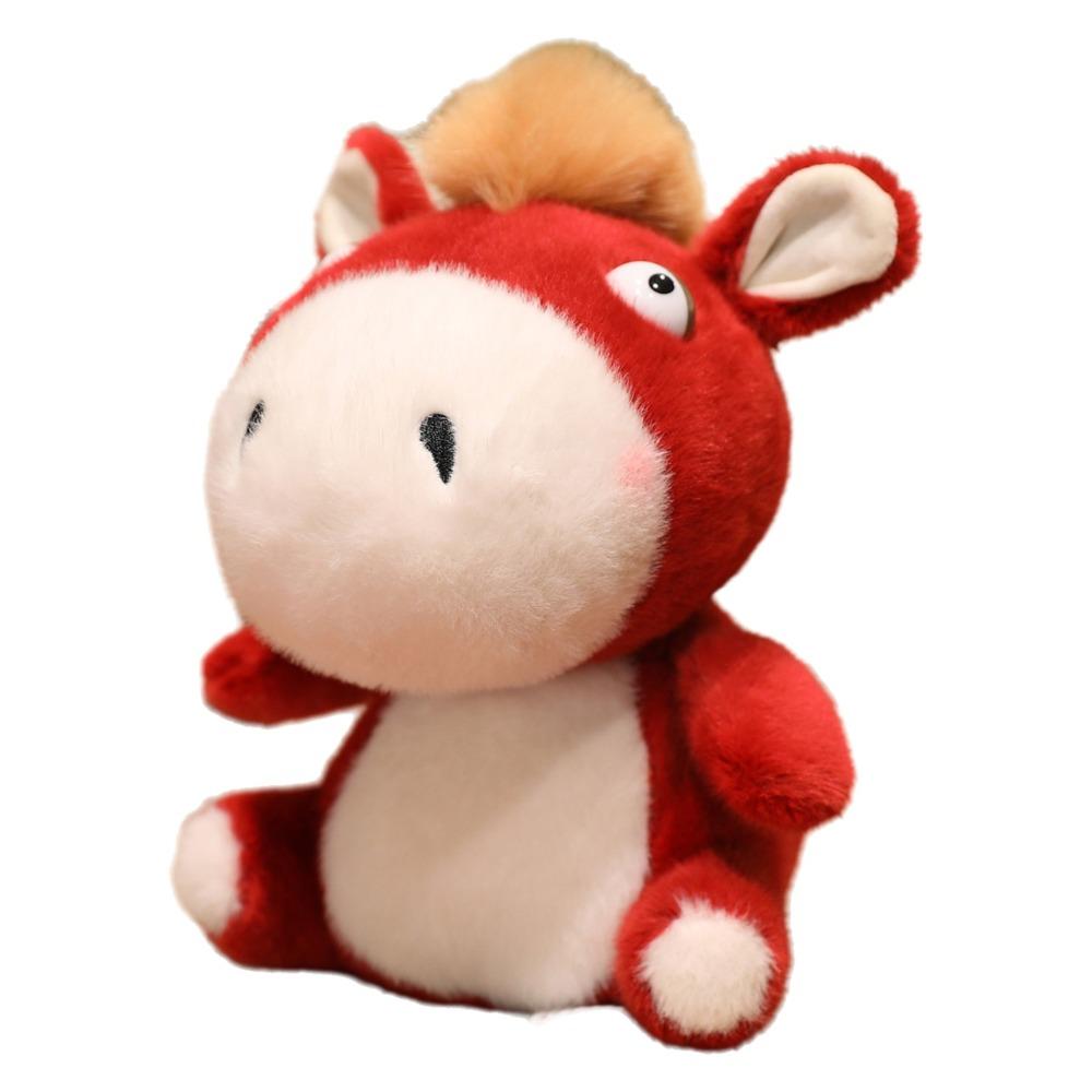 

18/25cm Stuffed Animal Toys Soft Cartoon Steed Doll Adorable Plush Pony Doll Birthday Gift 18CM темно-красного
