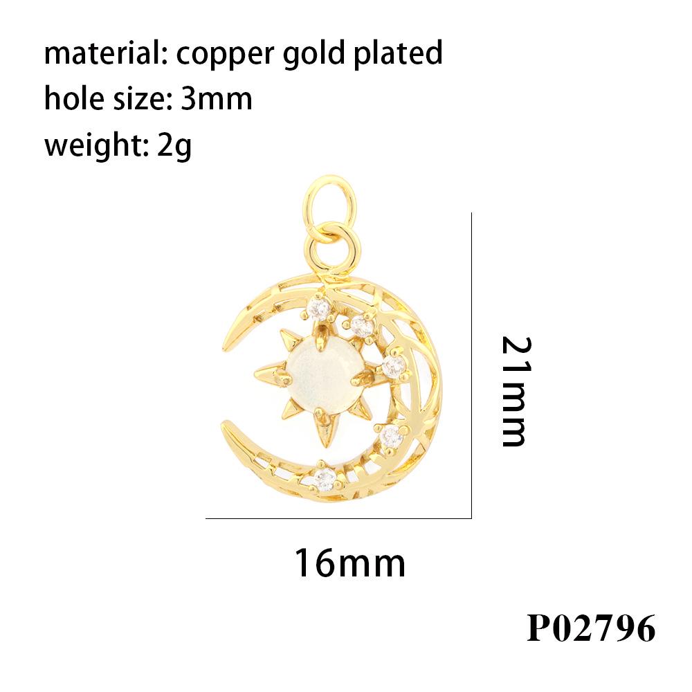 18K Gold Plated Copper Whale Pendant Necklace with Crystal Inlay - DIY Jewelry Material