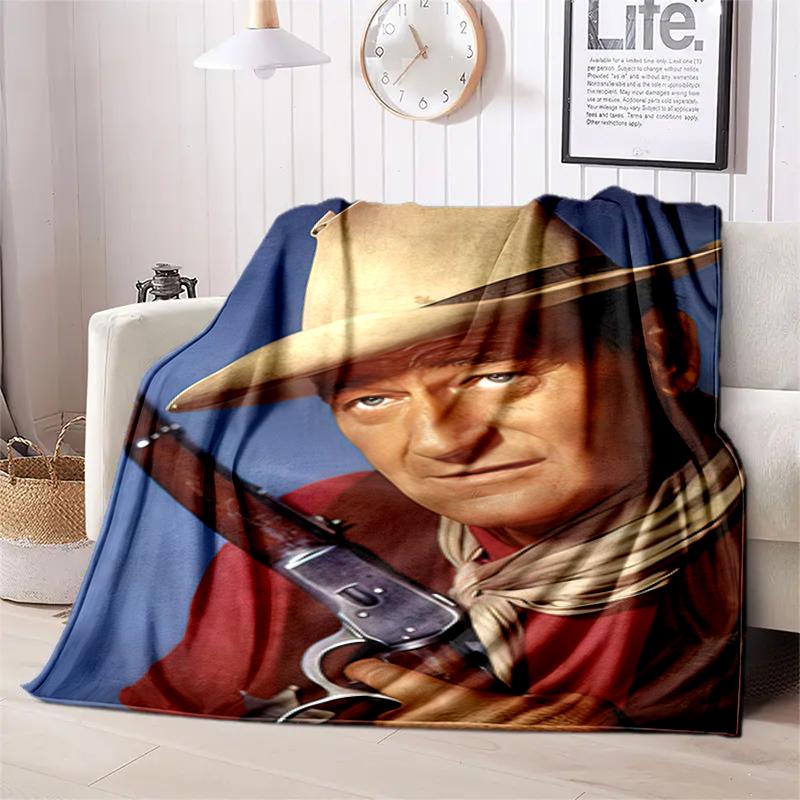 1 coperta stampata John Wayne, leggera per tutte le stagioni, per ufficio in casa, pisolino all'aperto, coperta multifunzionale