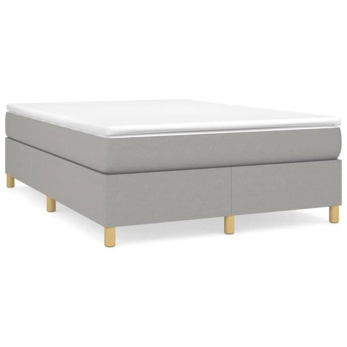 3144522 vidaXL Divan Bed with Mattress Light Grey 140x200cm Fabric