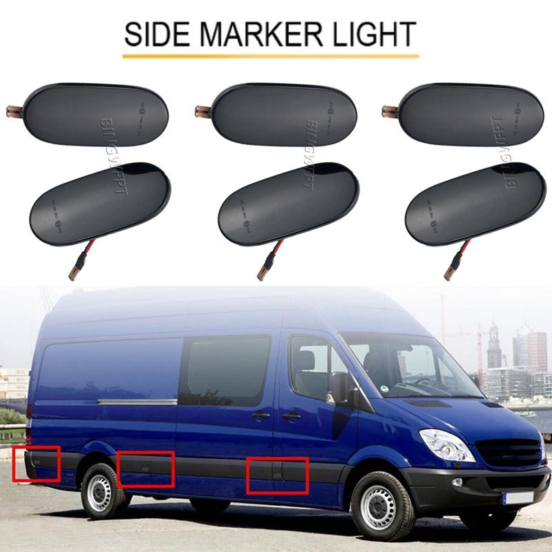6 X LED Dynamic Side Marker Turn Signal Lights Indicator Lamp For VW Crafter 2006-2016 for Mercedes-Benz Sprinter W906 2006-2018