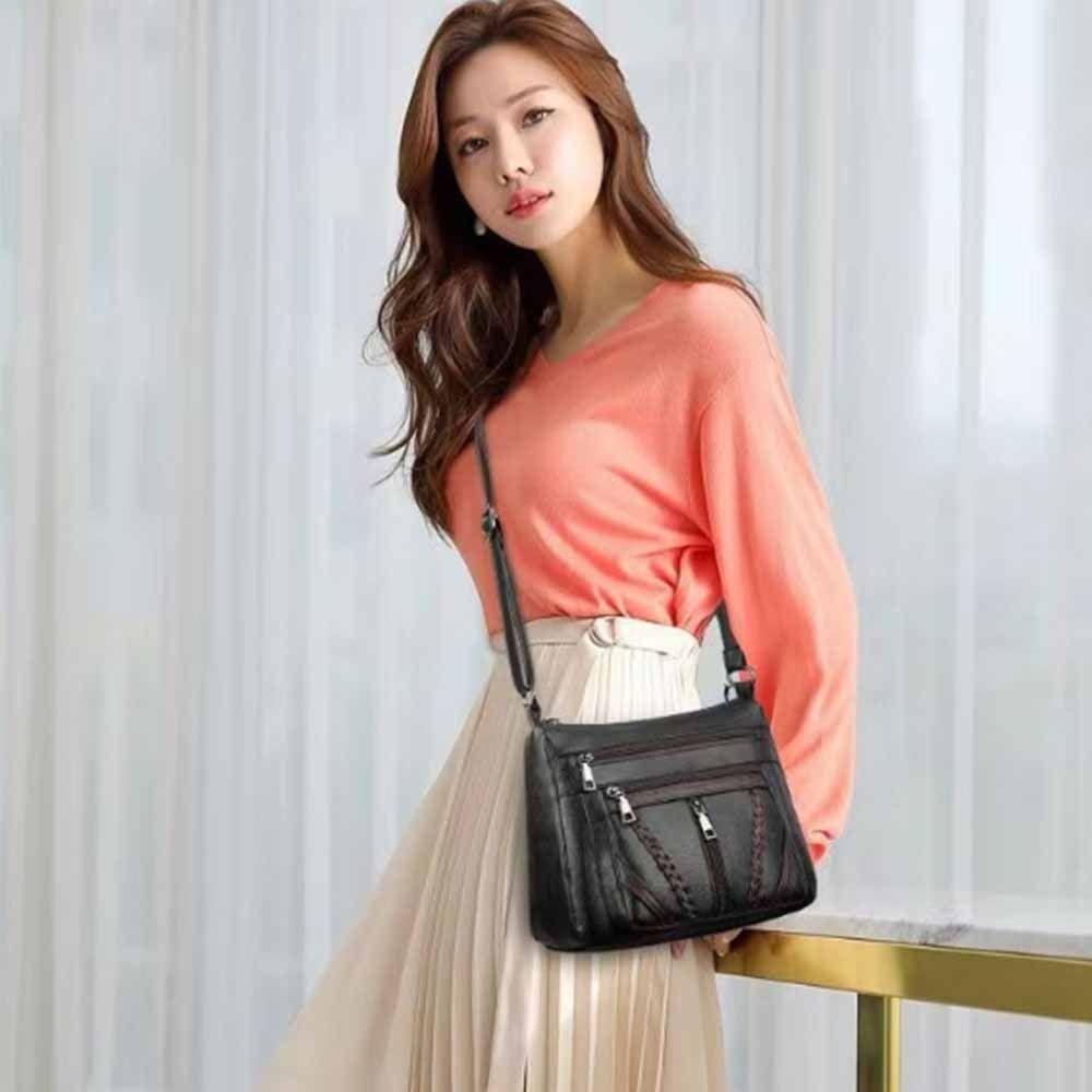 Große Kapazität Damen PU Schultertasche PU Leder Umhängetasche Crossbody Handtasche Streetwear