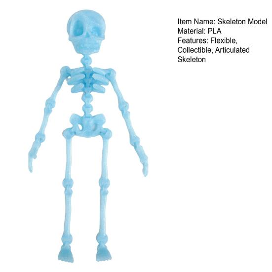 3D Printed Skeleton Articulated Skeleton Figure Collectible Flexible Skeleton Fidget Toy for Halloween Decoration Stress Relief