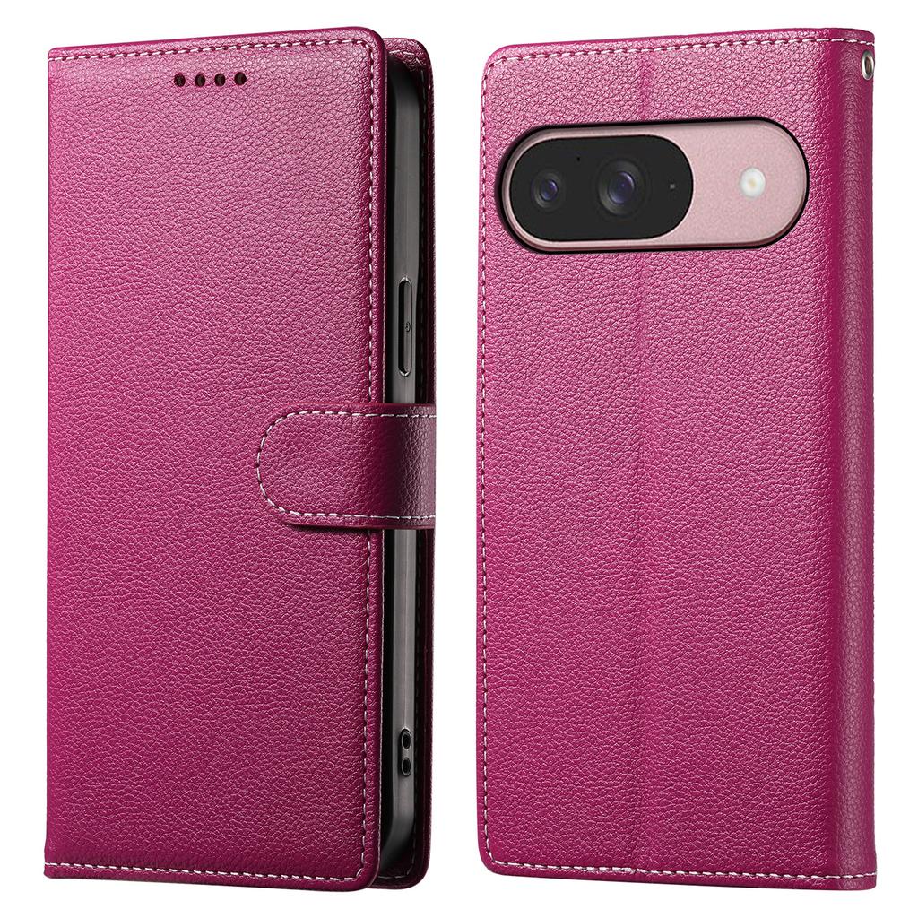 For Google Pixel 9/Pixel 9 Pro Case Litchi Texture Leather Wallet Phone Cover Magnetic Snap