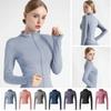 Women's Tracksuit Jacket Slim Fit Long Sleeved Fitness Coat Yoga Tops with Thumb Holes Gym Jacket Workout Sweatshirts