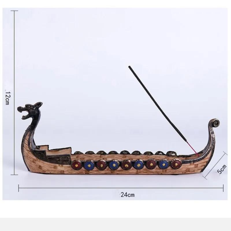 Vintage Loong Boat Incense Burner Chinese Style Furnishings Indoor Furniture Boat Shaped Desktop Decoration Incense Burner ZG134