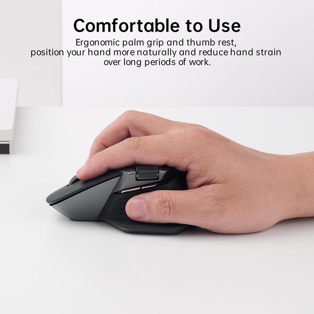 Rapoo MT760Mini Bezdrátová Bluetooth Horizontální 11 Programovatelných 5 Současných Zařízení 6 Kláves 2 Ergonomické DPI Kontinuální Matná Černá Mini Velikost Myš,