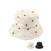 Women Flower Fisherman Hat Lace Breathable Mesh Jacquard Pot Hat Beach Sun Protection Sunshade Hat
