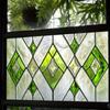 Abnehmbare Retro Europäische Fensterfolie Grüne Blätter PVC Statisch Haftende Folie DIY Bunter Glasaufkleber Heimdekoration