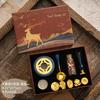 Wax Seal Stamp Kit Vintage Reindeer Gift Box Wax Furnace Seal Round Wax Set Wooden Handle Wax Seal Kit