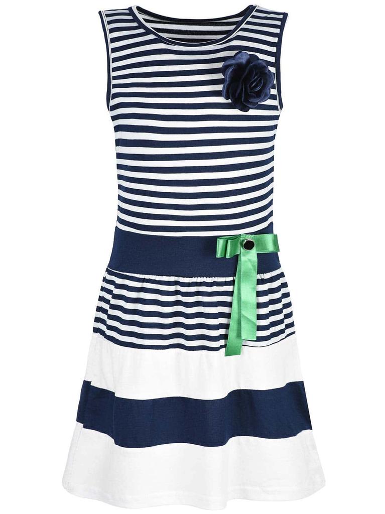 Girls Summer Dress Striped with Bow