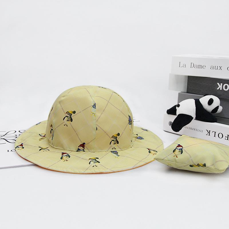 

1PC Children s Storage Fisherman Hat Spring Summer UV Protection Sun Cap Boys Girls Beach Panama Hat Cute Cartoon Bucket Caps світло-жовтого кольору