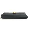 Louis Vuitton Long Wallet Bi-fold Flap Long Wallet Calf leather Black