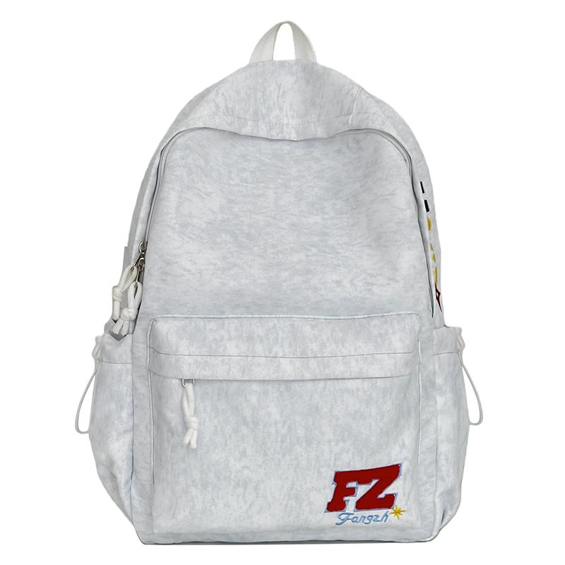 Letter Embroidery Campus Student Schoolbag Large Capacity Backpack