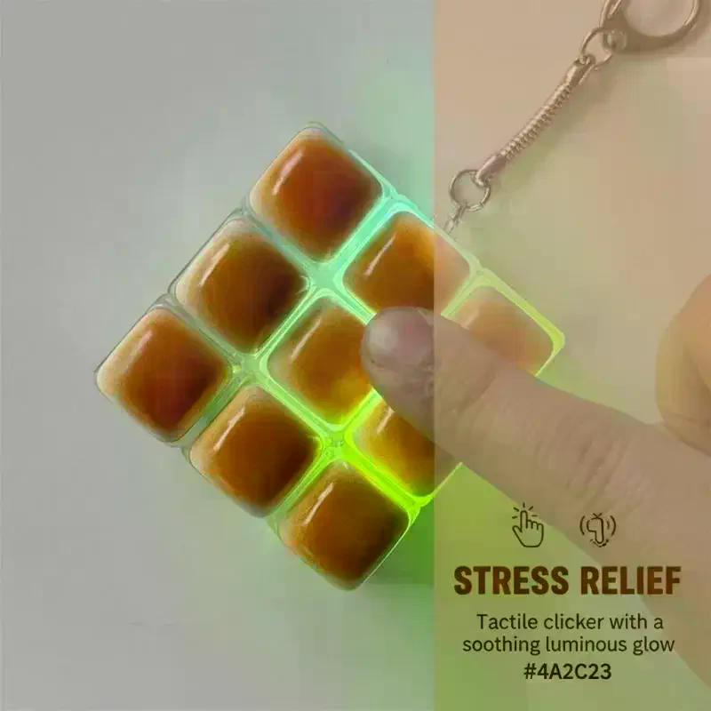 Mechanical Keyboard Button Decompress Fingertip Keyring Bread Keycap Stress Relief Clicker Keychain
