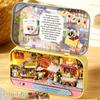 Moin Moin Dollhouse Miniature DIY Kit with LED Light and Display Stand Teddy Bear Storage Case for Beginners