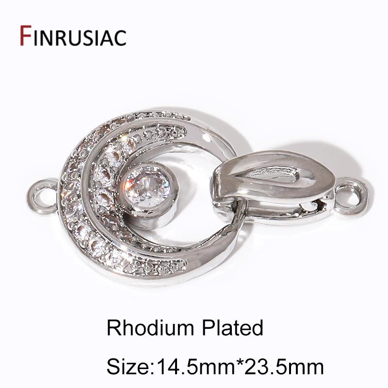 18K Gold Plated Zircon Fasteners Accessories Closure Lock Clasps For DIY Needlework Beads Pearls Jewelry Making Findings
