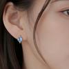 925 Sterling Silver Earrings For Women Trendy Geometric Blue Stone Earring Jewelry Prevent Allergy Party Gift Accessories