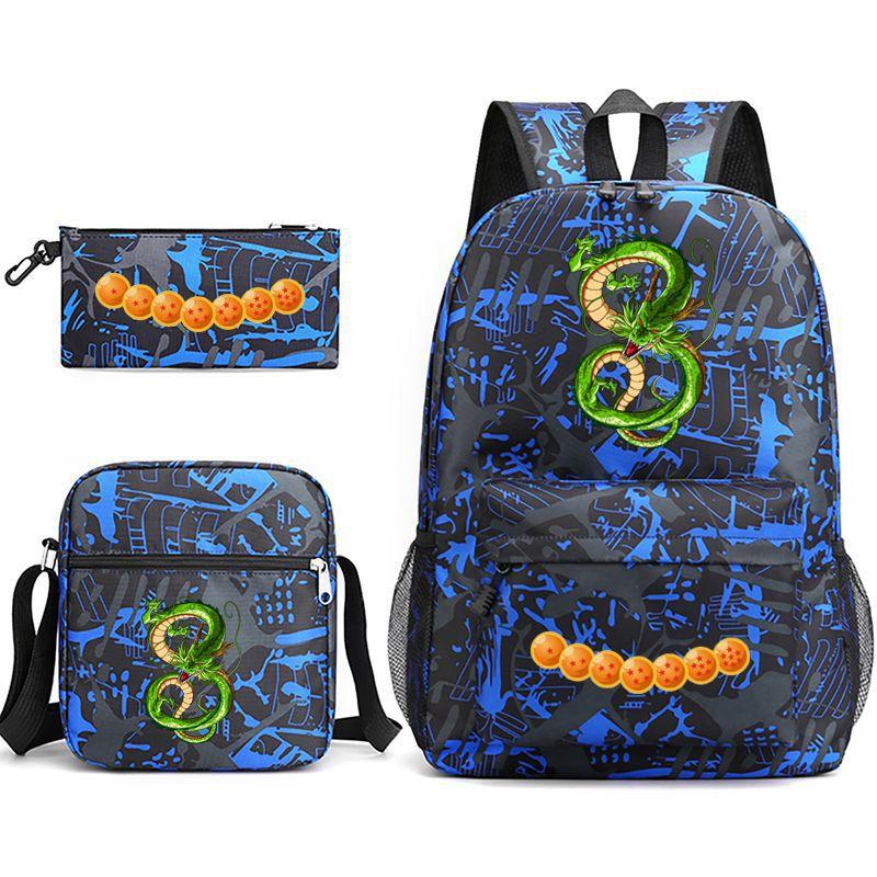 Dragon Ball Super Z Printed Backpack 3-Piece Set Casual Outdoor School Bag 3-Piece Set