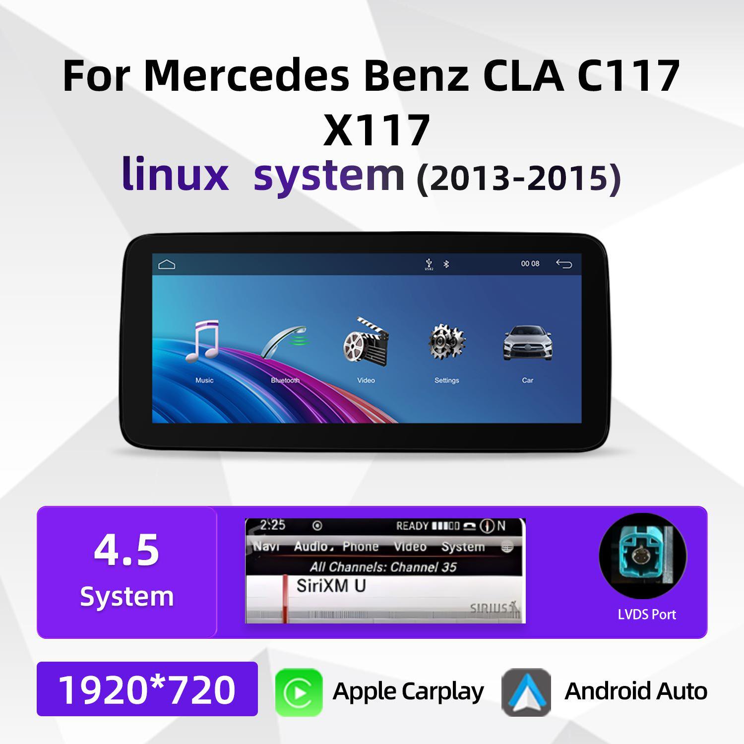 

10.25-Inch CarPlay Navigation & Reversing Camera Screen for Mercedes CLA Class C117/X117 10.25 inch