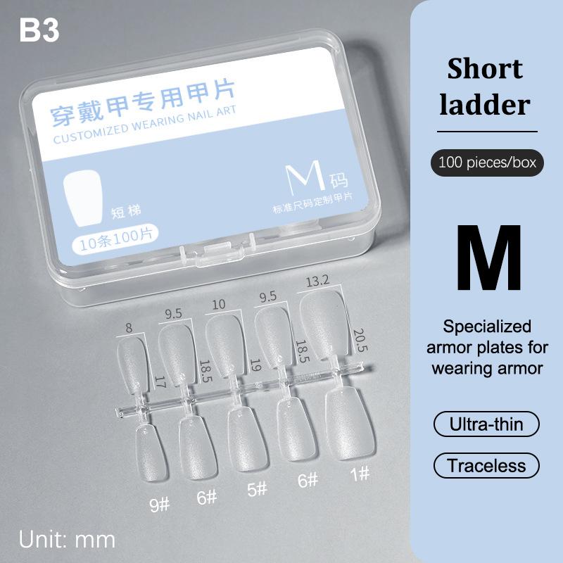 

100Pcs/Box Single Size Full Cover Nail Tips Clear Press On The Tip Nail Matte False Nail Tips Nail Extension Art Salon B3