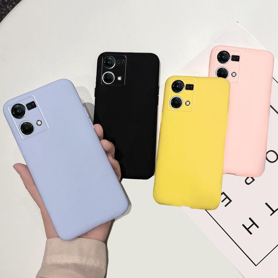 For Oppo Reno7 Case CPH2363 Liquid Silicone Soft Protective Shell Cover For Oppo Reno7 4G Reno 7 Cases 6.43" Phone Fundas