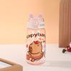 Large Capacity Capybara Water Bottle Cartoon Student Water Bottle Portable Straw Cup  Summer