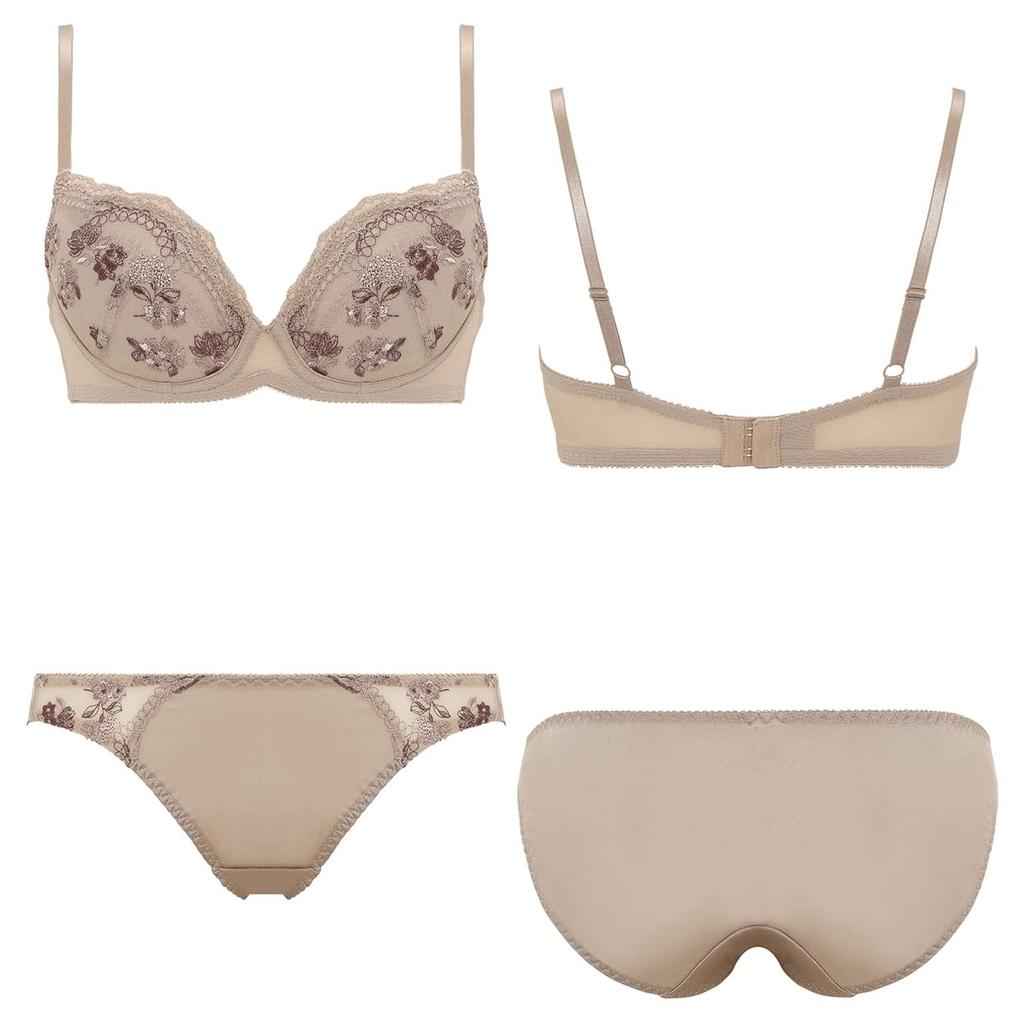 AMOSTYLE BY Triumph Entry Collection Cup Bra Panty Set M005 C65M 3/4 & (Romantic Bouquet) Women's (Red)