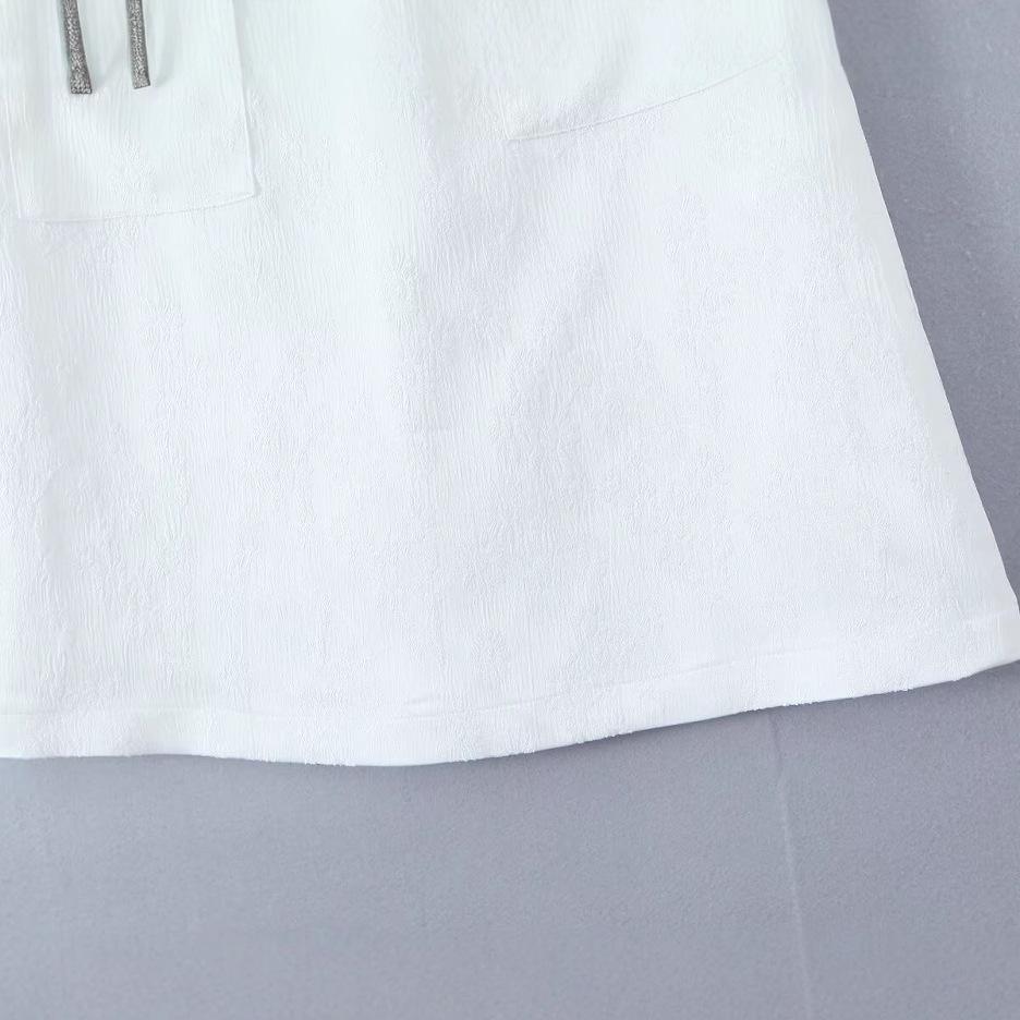 2025 Spring Women's Fashion Bow Textured Jacquard Mini Skirt: Euro-American Style