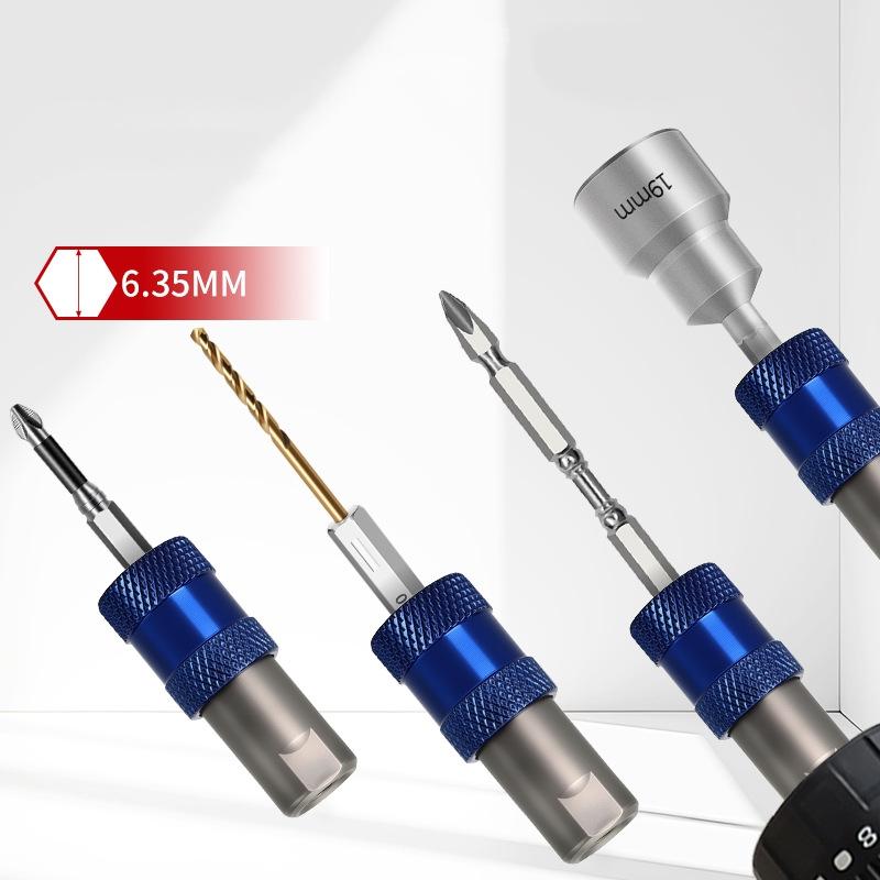 10mm Threaded To 1/4 Inch Hex Adapter Long-Lasting Automatic-Locking Hex Shank Adapter Quick Release Drill Converter Metal