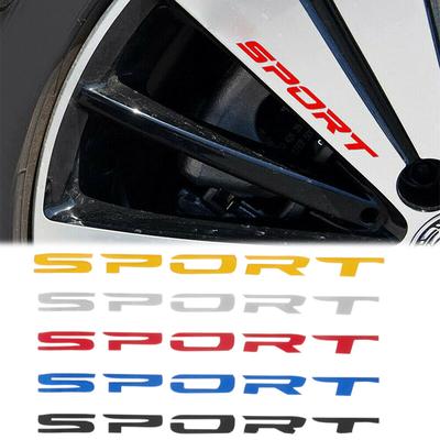 4 Stück/Set Sportwagen Aufkleber Schriftart Auto Türfelgen Radnabe Rennaufkleber Außen Karosserieaufkleber Autodekorationszubehör