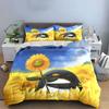 Penguin Sunflower Decor Set Soft Comfortable Duvet Cover Bedding Set Included 1*Duvet Cover & 2*Pillowcases, Gift