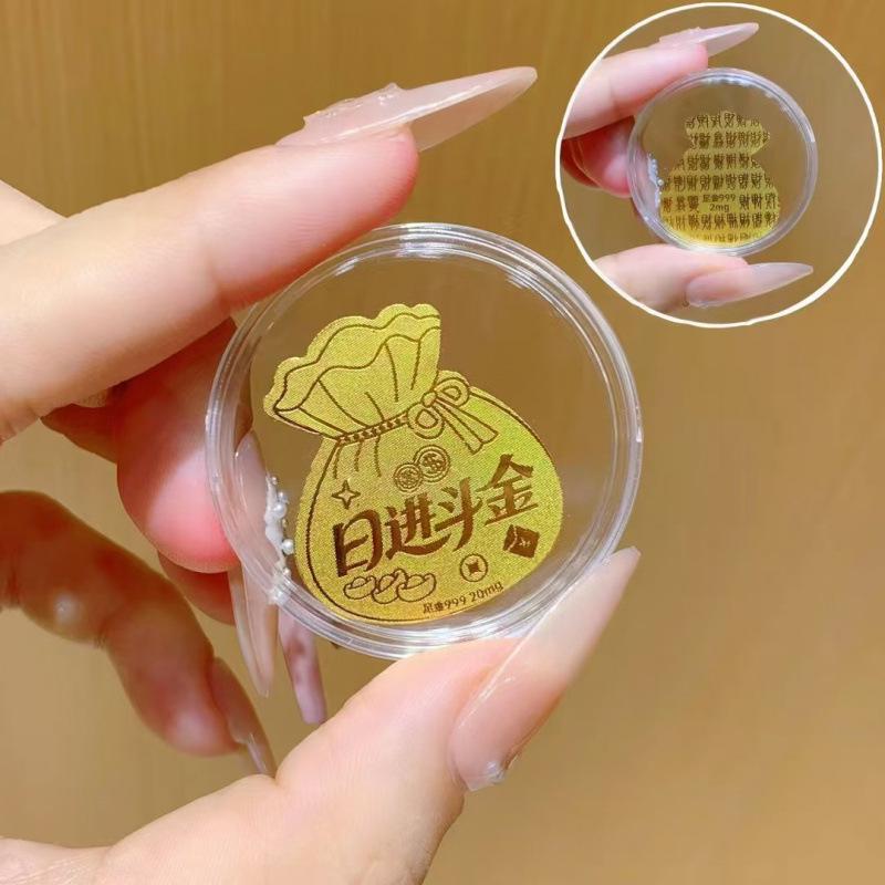 Gold Foil Treasure Chest Phone Sticker: Wealth & Prosperity New Year Gift
