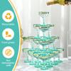 30 Pcs Sage Green 5 oz Plastic Champagne Glasses - Disposable Stackable Stemmed Martini Coupe for Wedding Birthday Halloween Par