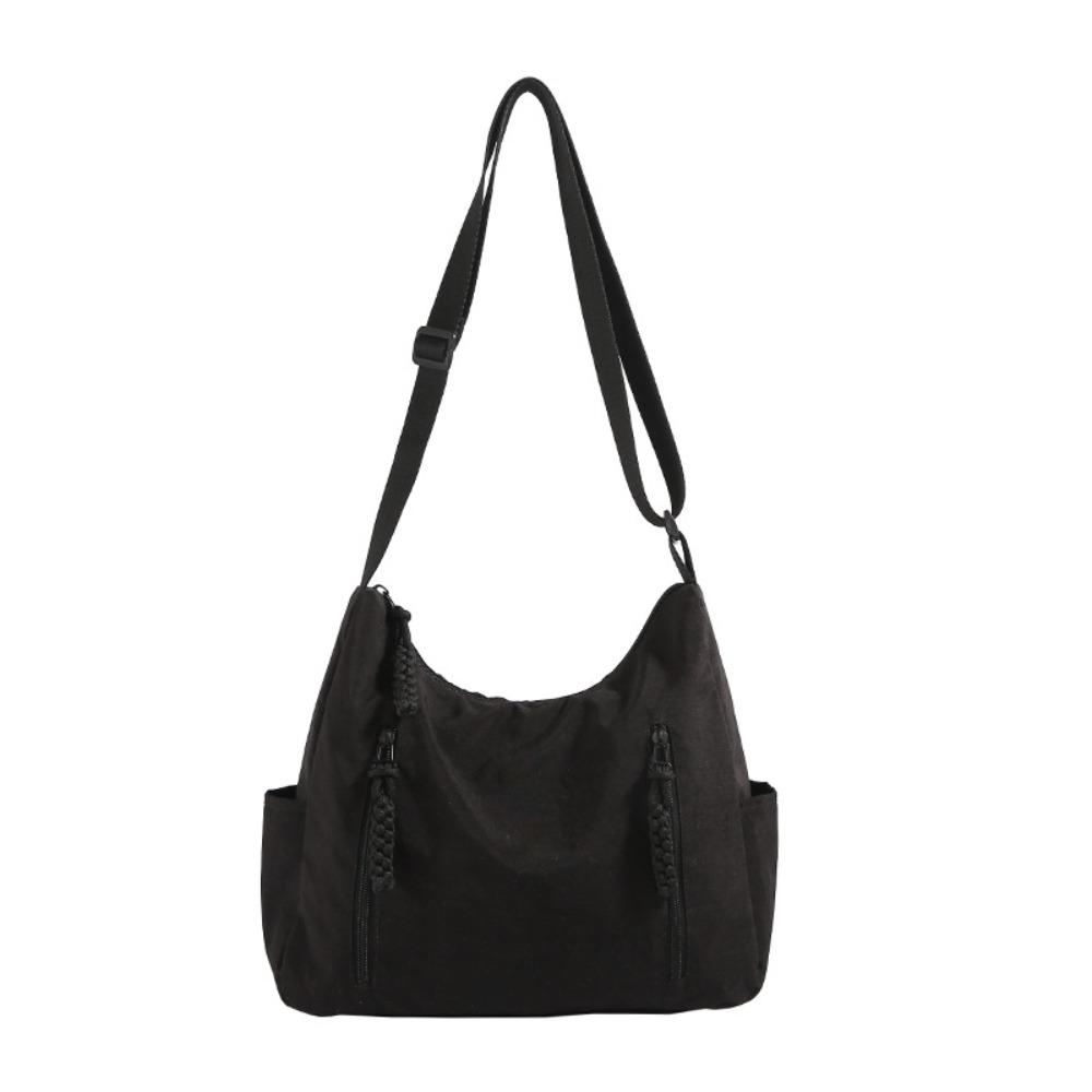 

Multi-Pocket Oxford Cloth Crossbody Bag Korean Style Woman Crescent Bag Single Shoulder Bag Work чёрный