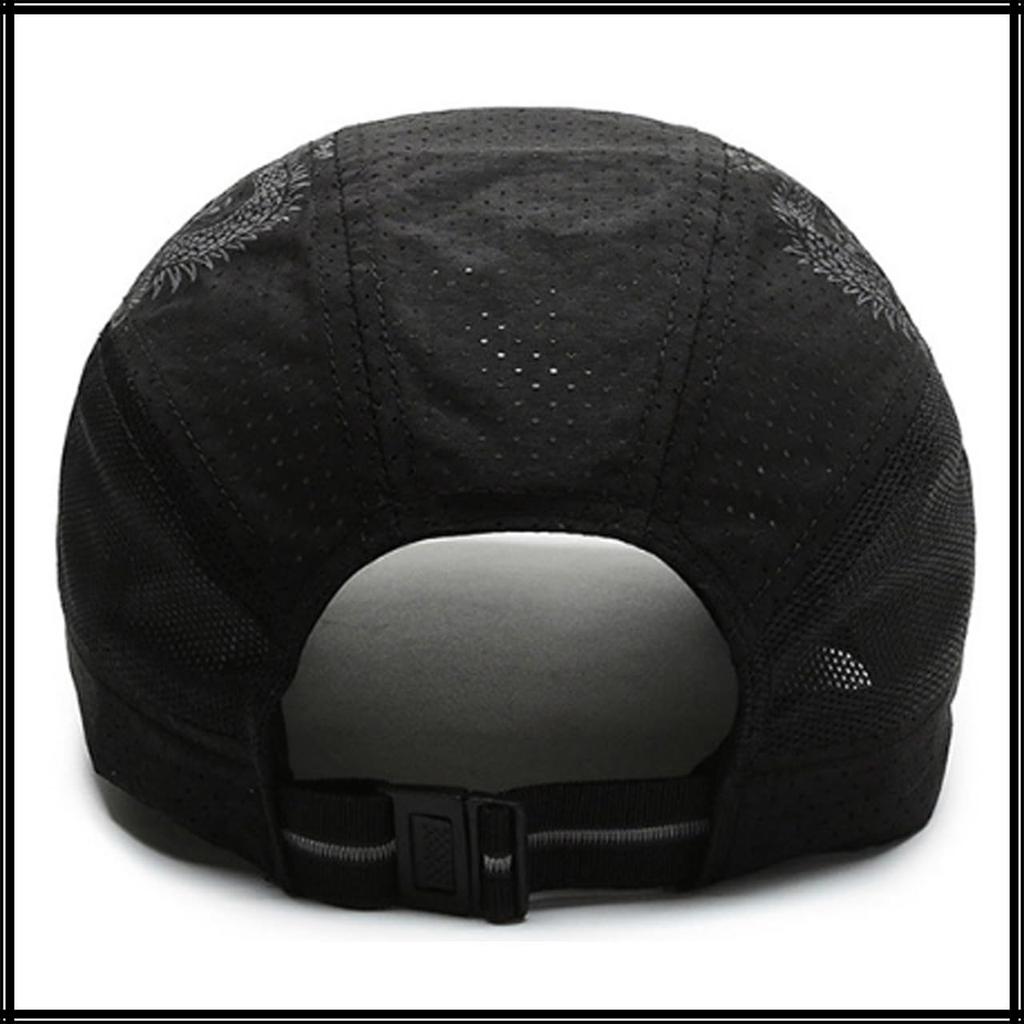 CA770 [White Fang] Hat, Dragon, Cool, Dragon, Brim, Cap, Casual, Stylish, Cool, Men's (Black)