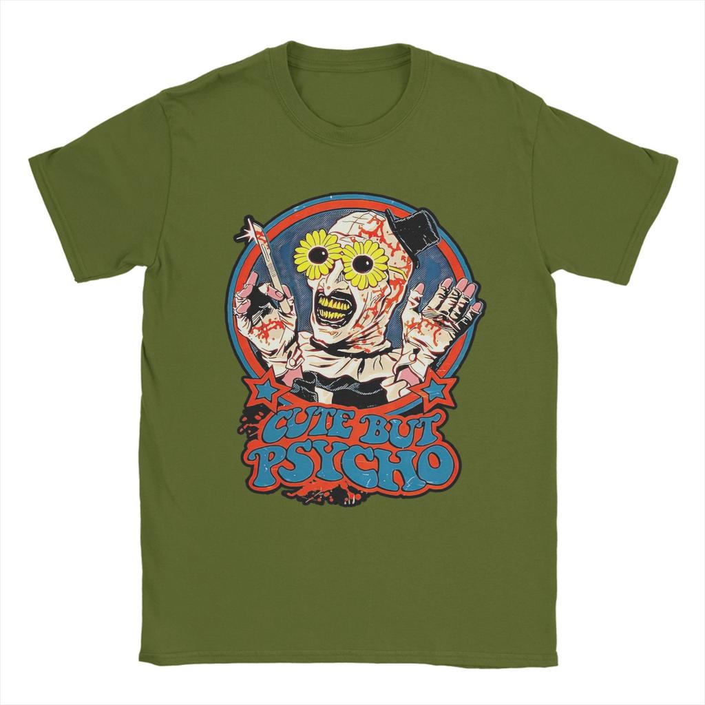 Cute But Psycho Terrifier T Shirt Men Cotton Amazing T-Shirts Crewneck  Tees Short Sleeve Clothes Graphic Printed