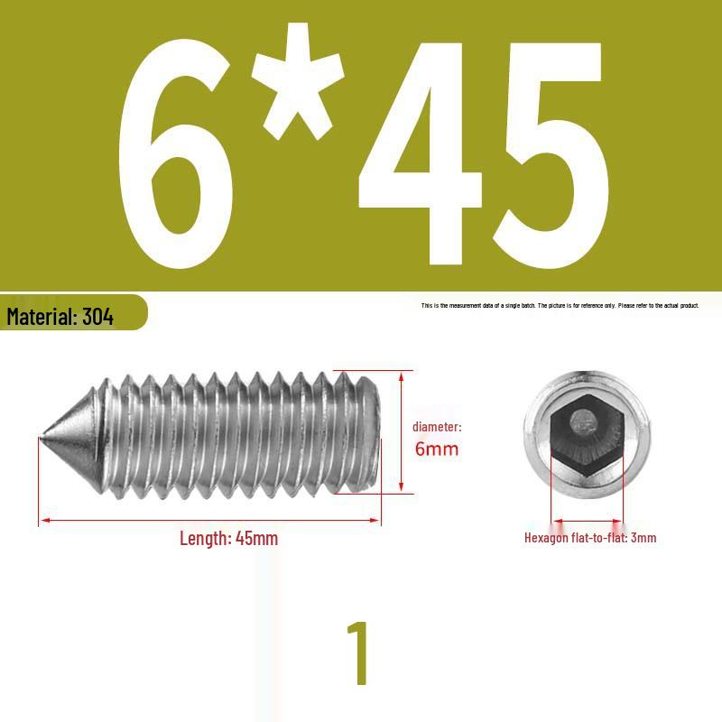 12.9 Edelstahl 304 Innensechskant Kegelspitze Gewindestift M2/M3