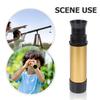 Golden Retractable Single-tube Kids Telescope Plastic Science Experiment Toy For Children Outdoor Play Learning