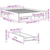 Bed Frame with Drawers Sonoma Oak 140x190 cm Engineered Wood