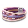 Bohemian Woven Leather Wristband With Alloy Accents For Casual Accessory