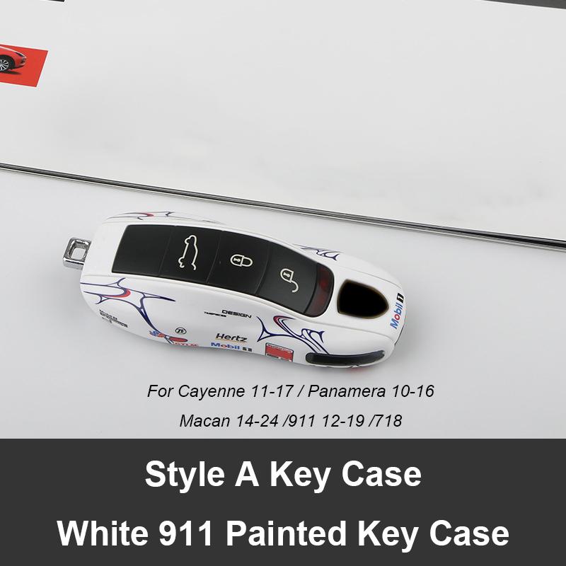 For Porsche Panamera Cayenne Macan 718 Cayman Boxster 911 Taycan Car 92 Track Key Case Protective Shell Remote Control Fob Cover